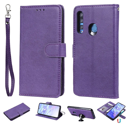 Wewoo Housse Coque Pour Huawei Honor 10i Étui de protection à rabat horizontal de couleur unie avec support et fentes cartes et portefeuille et cadre photo et lanière violet