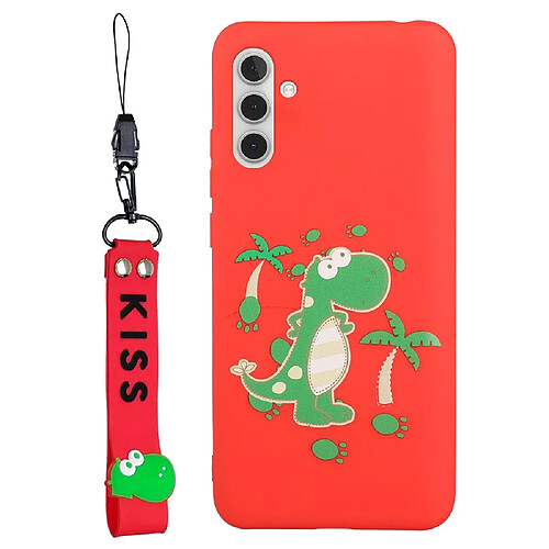 Coque en silicone avec lanière rouge pour votre Samsung Galaxy A13 5G