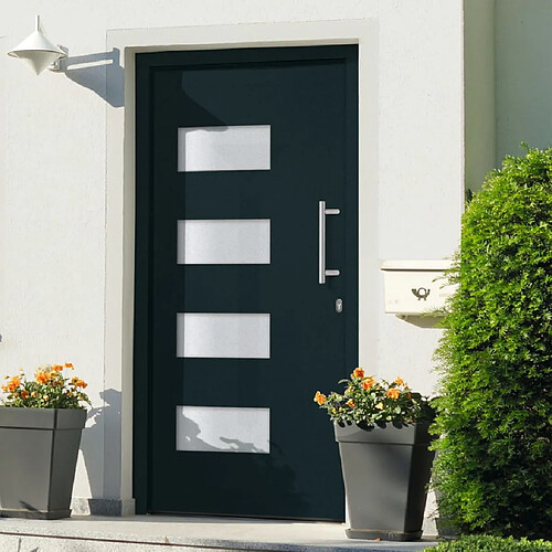 vidaXL Porte d'entrée Aluminium et PVC Anthracite 110x210 cm