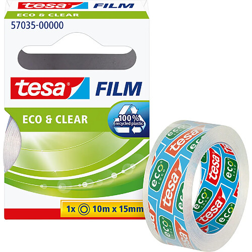 tesa Film Ruban adhésif Eco & Clear, 15 mm x 10m,transparent ()