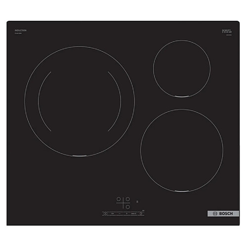 Table de cuisson à induction 60cm 3 feux noir - PUJ611BB5E - BOSCH