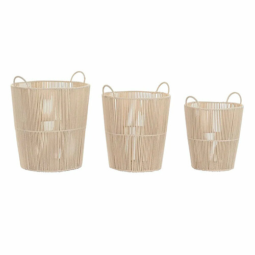 Set de basket DKD Home Decor Beige Métal 42 x 42 x 51 cm