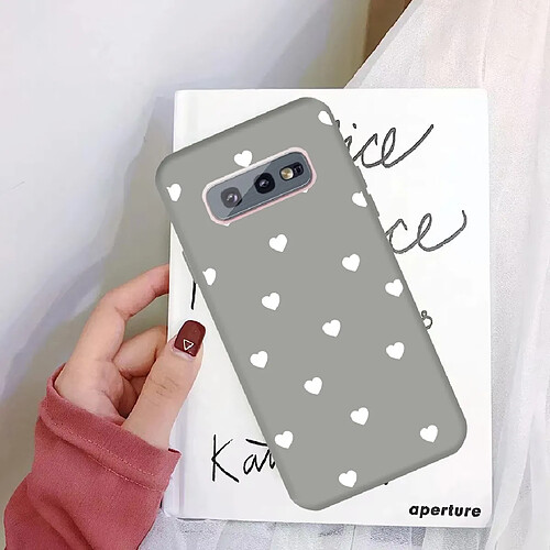 Wewoo Coque Pour Galaxy S10 Multi Love Heart Pattern Givré TPU Housse de protection Gris