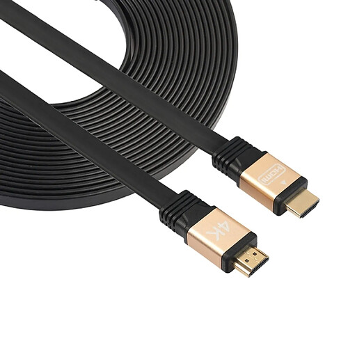 Wewoo Câble or 5m HDMI 2.0 4K 30AWG haute vitesse 18Gbps plaqué connecteurs HDMI mâle à HDMI plat