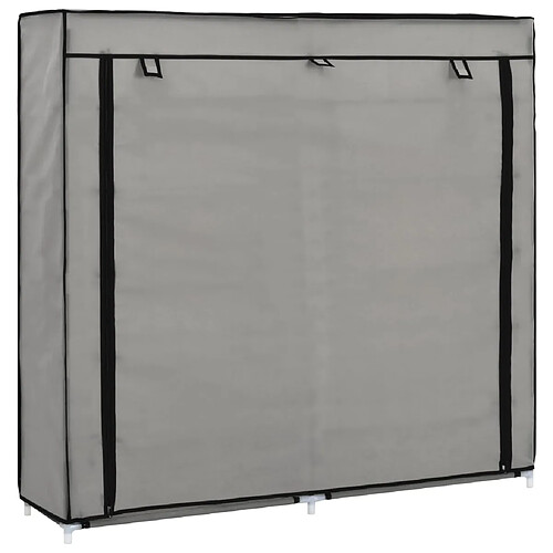 vidaXL Armoire à chaussures avec housse Gris 115x28x110 cm Tissu