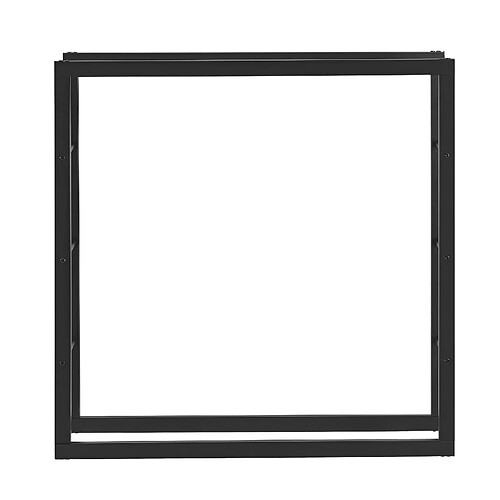 Helloshop26 Porte-bûches robuste range-bûches solide support pour bois de chauffage rangement efficace pour intérieur extérieur acier laqué 100 cm noir 03_0005952