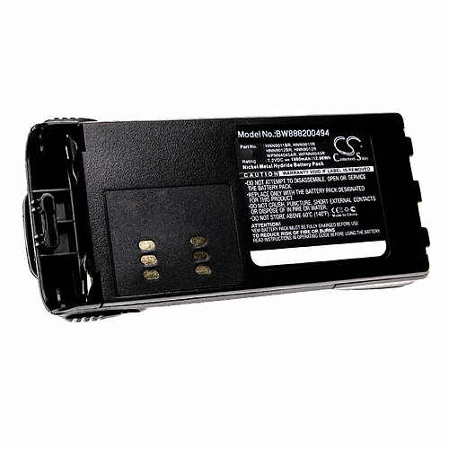 vhbw batterie compatible avec Motorola MTX960, PR860, PRO5150, PRO7150, PRO7350, PRO7750, PRO9150 avec clip de ceinture radio (1800mAh, 7.2V, Ni-MH)