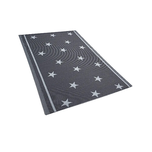 Beliani Tapis d'extérieur au motif étoilé gris foncé 120 x 180 cm LATUR