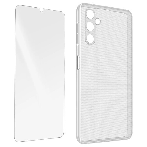 Avizar Coque pour Samsung Galaxy A14 5G Silicone Gel et Verre Trempé 9H transparent