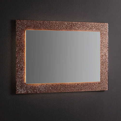 Kiamami Valentina CADRE DE MIROIR RECTANGULAIRE EN VERRE COULÉ BRONZE 98X70