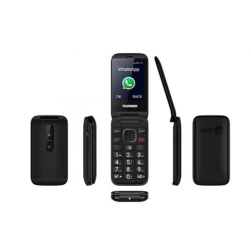 Téléphone portable à clapet avec Facebook et Whatsapp - TELEFUNKEN TM 360 COSI- Noir