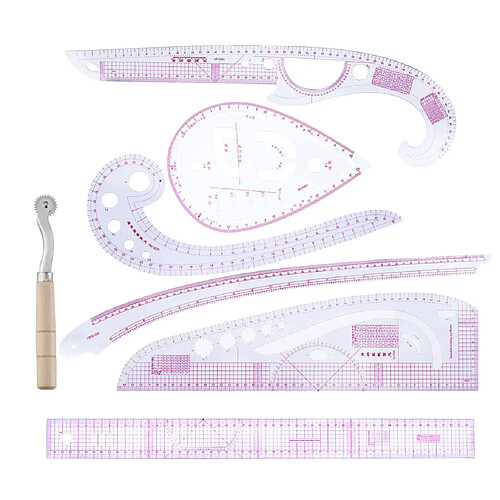 Règle de courbe française de règle d'outils de couture de 7Pcs pour le patchwork de couture sur mesure