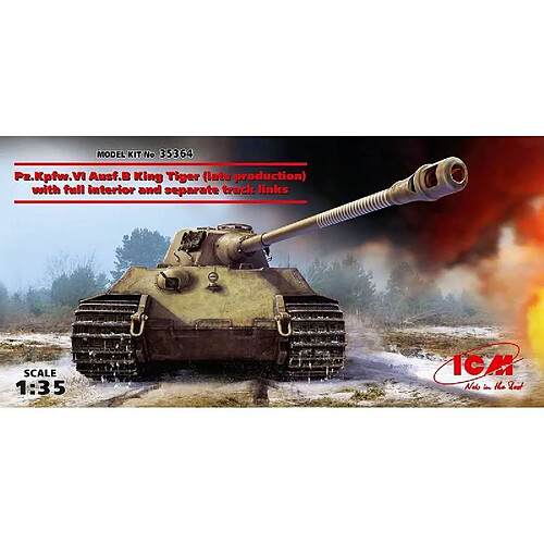 Icm Maquette Char Pz.kpfw.vi Ausf.b King Tiger (late Production) With Full Interior Wwii German Heavy Tank