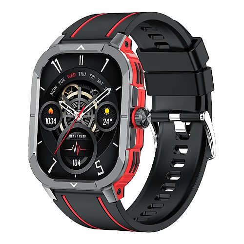 Yonis Montre Connectée Sport Étanche Rouge IP68