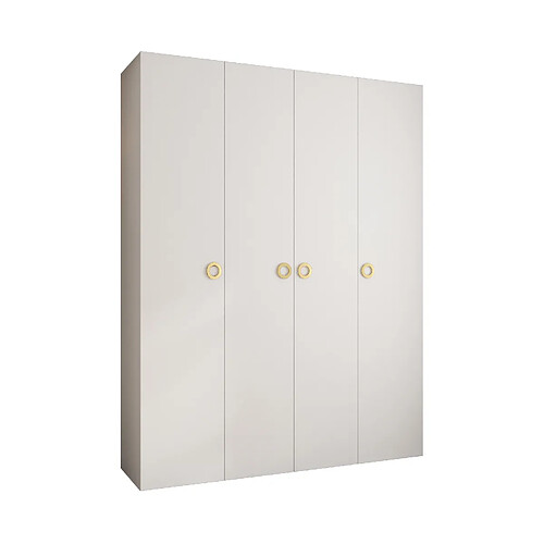 Abiks Meble Armoire à portes battantes Como 1 245,5/190/50 4 portes (blanc/doré)