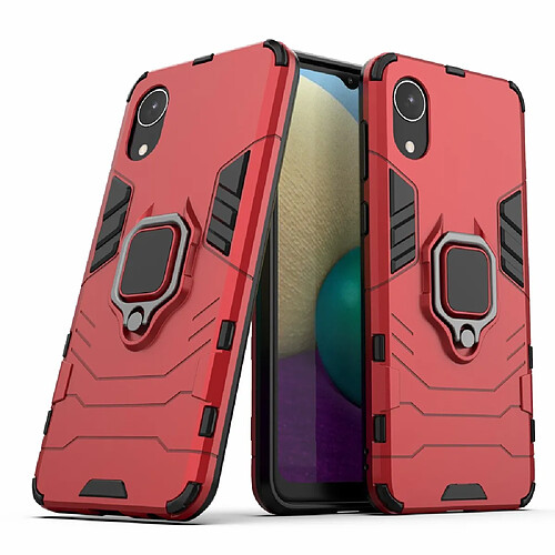 Coque en TPU anti-rayures, antichoc avec béquille rouge pour Samsung Galaxy A03 Core