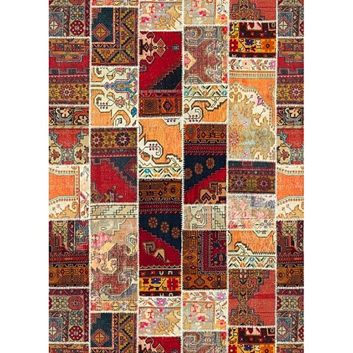 Mani Textile Tapis TETRIS, couleur Chaude