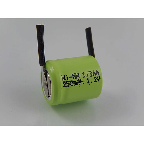 vhbw 1/3AA NI-MH 1/3AA 250mAh (1.2V) cosse à souder en U pour la fabrication de modèles, lumières solaires, téléphone, etc.