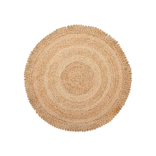 Beliani Tapis rond 140 cm en jute beige ERENCE