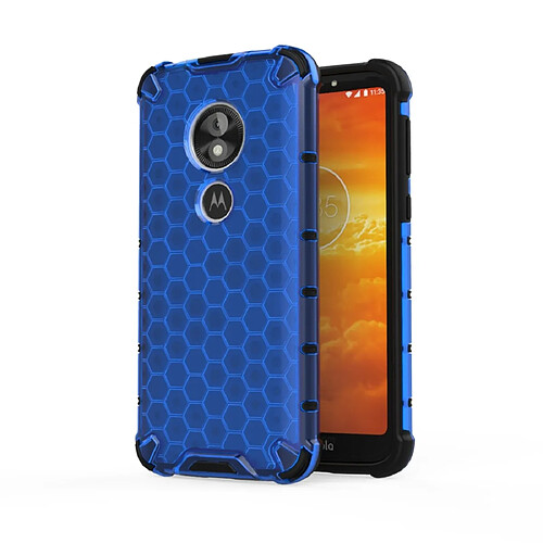 Wewoo Coque Souple Pour Motorola Moto E5 Play Go affaire antichoc nid d'abeille PC + TPU Bleu