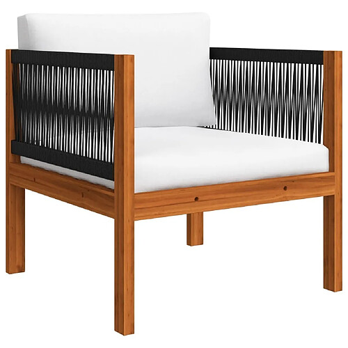 Maison Chic Chaise de jardin avec coussin - Fauteuil d'extérieur Bois d'acacia solide -MN32856