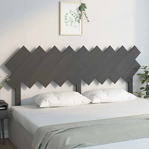 Maison Chic Tête de lit scandinave,Meuble de chambre Gris 178x3x80,5 cm Bois massif de pin -MN99919