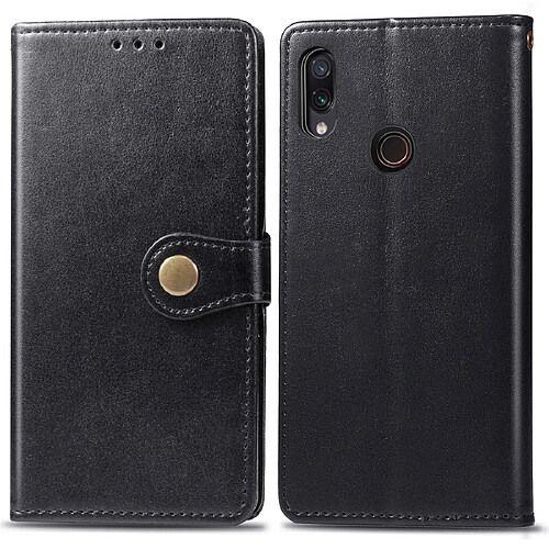 Wewoo Housse Coque Étui en cuir de protection pour téléphone portable avec boucle photocadre photo et fente carteportefeuille et support Xiaomi Redmi 7 noir