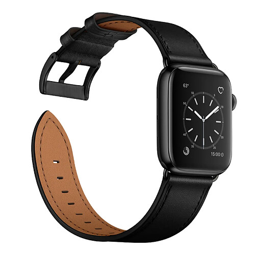 Avizar Bracelet pour Apple Watch 41mm / 40mm / 38 mm Cuir véritable Noir