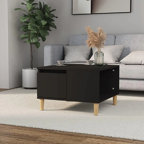 vidaXL Table basse noir 55x55x36,5 cm bois d'ingénierie