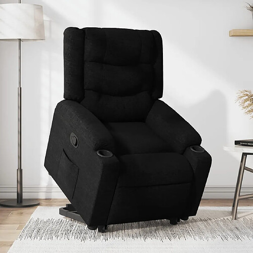 vidaXL Fauteuil inclinable noir tissu