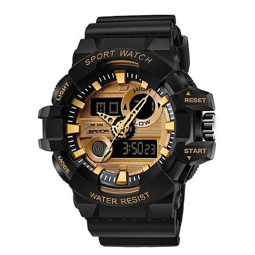 Universal Montre de sport Sanda pour hommes Montre à quartz militaire numérique LED de luxe Montre G imperméable pour hommes Horloge | Montre numérique (noir)