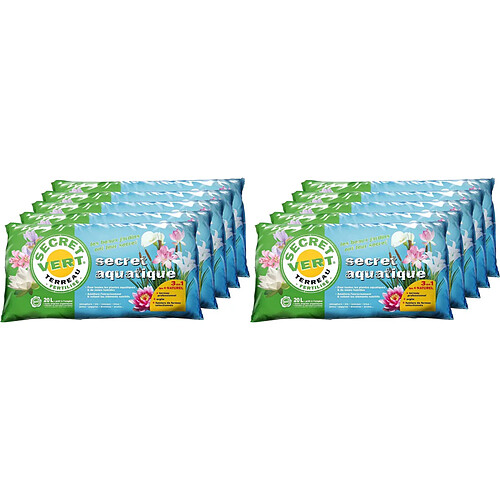 Secret Vert Terreau bio pour plantes aquatiques 20L (Lot de 10).