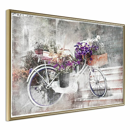 Paris Prix Affiche Murale Encadrée Flower Delivery 30 x 20 cm Or