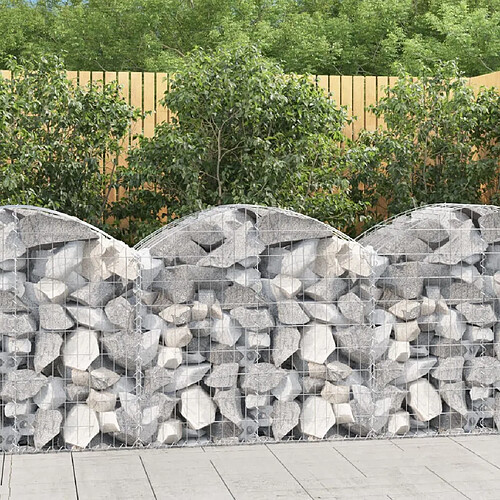 vidaXL Panier de gabions arqué 100x50x80/100 cm Fer galvanisé