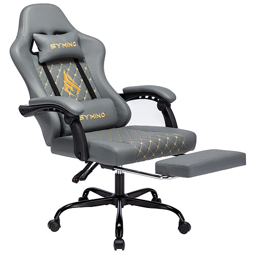 Vidaxl Chaise de bureau ergonomique symino FZ Racing Seat Design 200 kg capacité portante chaise de travail pivotante avec repose - pieds gris