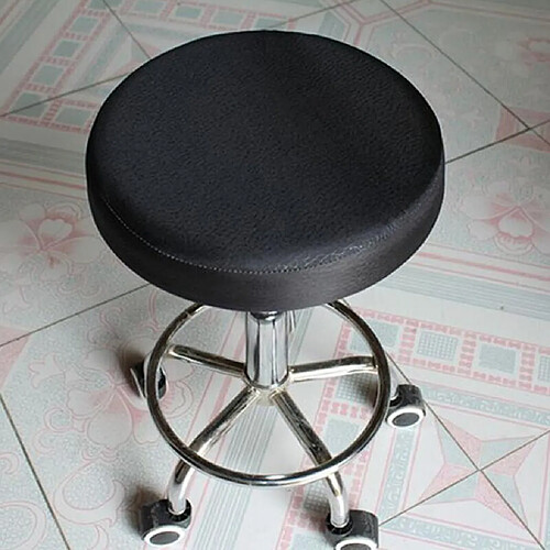 surface lisse tabouret de bar couverture ronde siège de chaise de manchon salon salon black_35x10cm