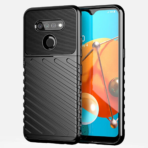 Coque en TPU texture sergé souple noir pour votre LG K51/Q51