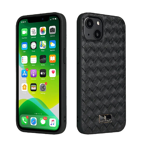 Coque en TPU + PU mince, hybride motif tissé pour votre Apple iPhone 13 6.1 pouces