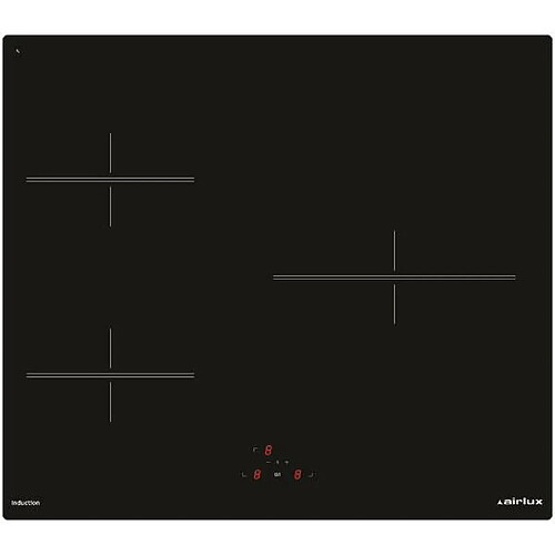 Table Induction 60 Cm - 3 Foyers - 4,65 Kw - Commandes Sensitives Centr Airlux - Ati630bk