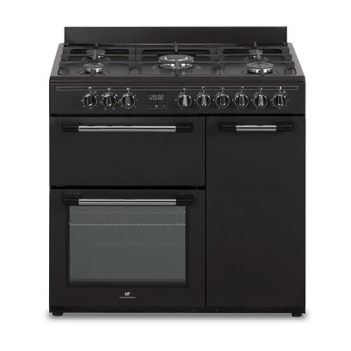 Cuisiniere piano gaz 3 fours electriques CONTINENTAL EDISON CECP903FB - 5 feux - Noir - Largeur 90 cm