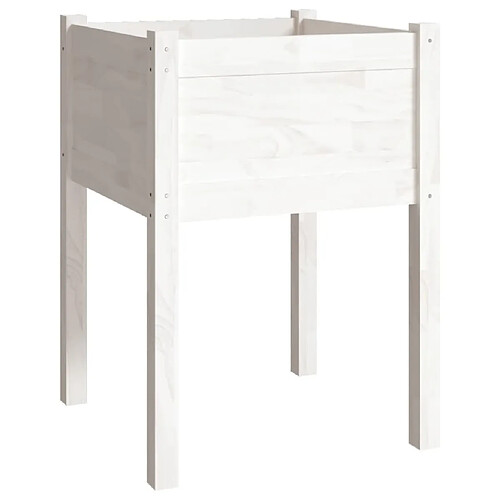 Maison Chic Jardinière,Bac à fleurs - pot de fleur Blanc 50x50x70 cm Bois de pin massif -GKD12582