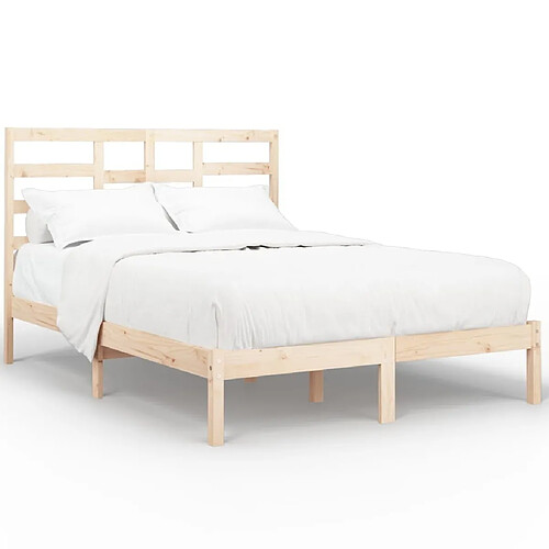 Maison Chic Lit Moderne Chambre - Cadre/structure de lit pour adulte Bois de pin massif 140x190 cm -MN26870