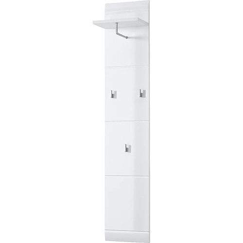 Pegane Vestiaire ouverte en bois MDF laqué blanc, L 30 x H 152 x P 23 cm