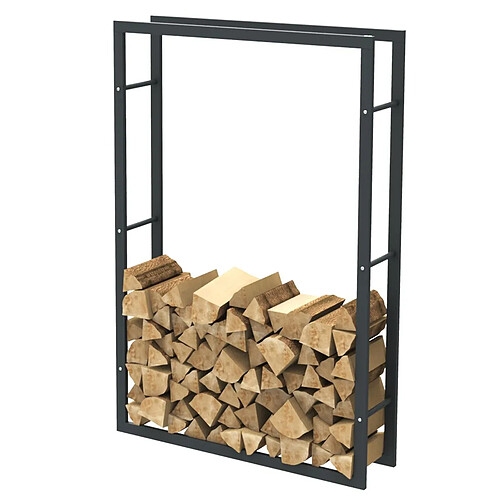 Bcelec HHWPF0026 Rangement à bois en acier noir 150*100*25CM, rack pour bois de chauffage, range-bûches