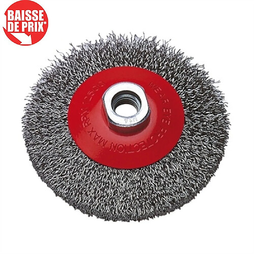 Brosse Wolfcraft métal conique ondulée