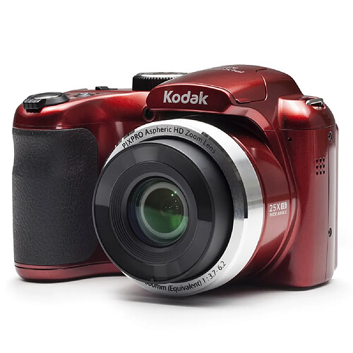 KODAK Pixpro AZ252 - Appareil Photo Bridge Numérique 16 Mpixels, Zoom optique 25X, Video HD 720p, Grand angle 24 mm, Stabilisateur optique de l'image, Ecran LCD 3- RECONDITIONNE - Rouge