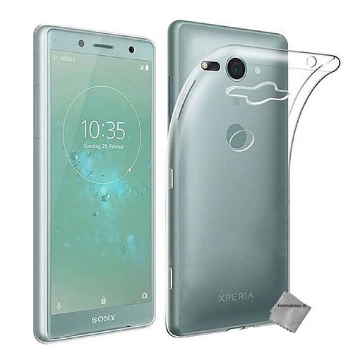 Htdmobiles Coque silicone gel fine pour Sony Xperia XZ2 Compact + film ecran - TPU TRANSPARENT