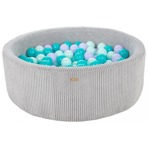 Velinda Piscine à balles 300 balles 90 cm gris/violet, turquoise, Menthe