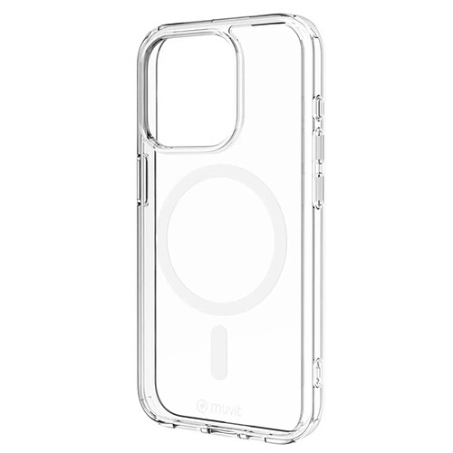 Muvit Coque de Protection pour iPhone 15 Pro Renforcée 2M MagSafe Transparent