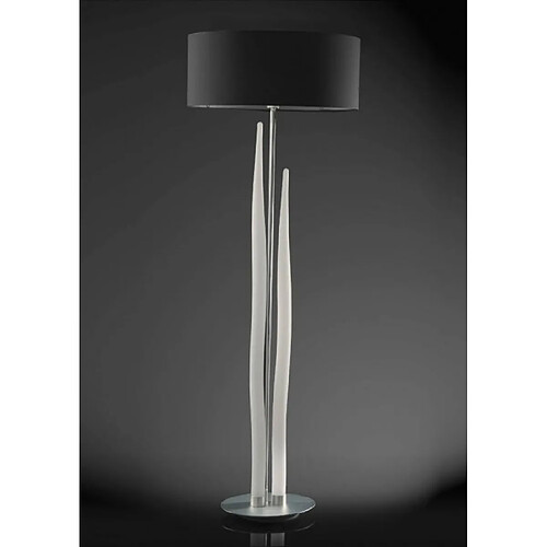 Luminaire Center Lampadaire Estalacta 3 Ampoules GU10 Indoor, argent/blanc opal avec Abat jour noir